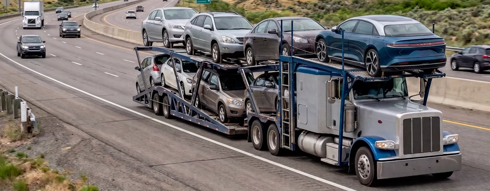 Vehicle carrier transporting cars from Seattle to Chicago